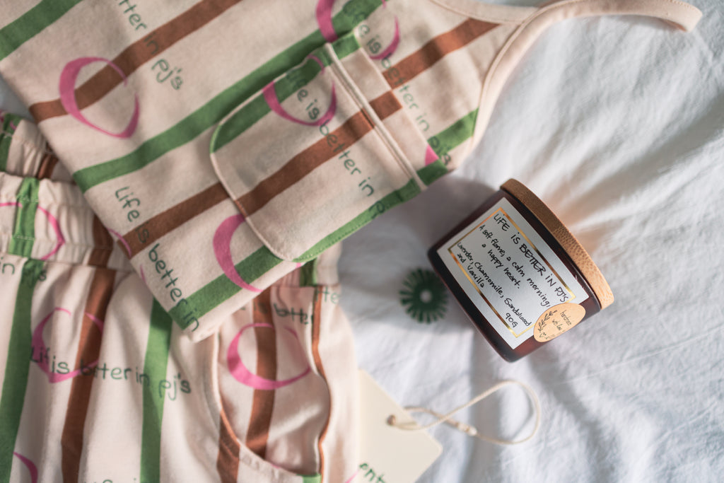 The Gift Set- Life is Better in PJ's Singlet Set x Candle