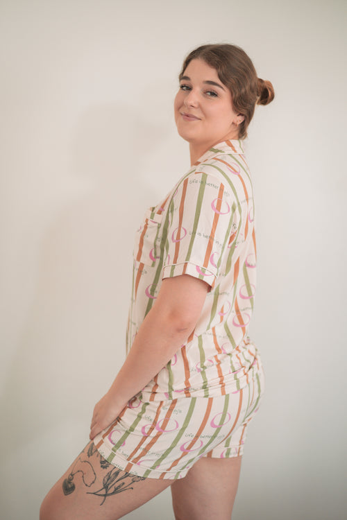 Sustainable Lyocell fiber pajamas short sleeve set Australia"
"Eco-friendly Lyocell sleepwear Life is Better in PJs collection"
"Luxury sustainable pajamas short sleeve Lyocell fiber LATIENTE"
"Soft breathable Lyocell pajama shorts set Australia"
"Sustainable sleepwear short sleeve eco-friendly fabric"